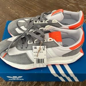 adidas Women's Retro Sneakers - Gray, White, and Orange